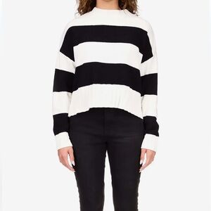 Sanctuary Black/White Stripe New Dream Stripe Sweater Oversized Knit Sz Medium